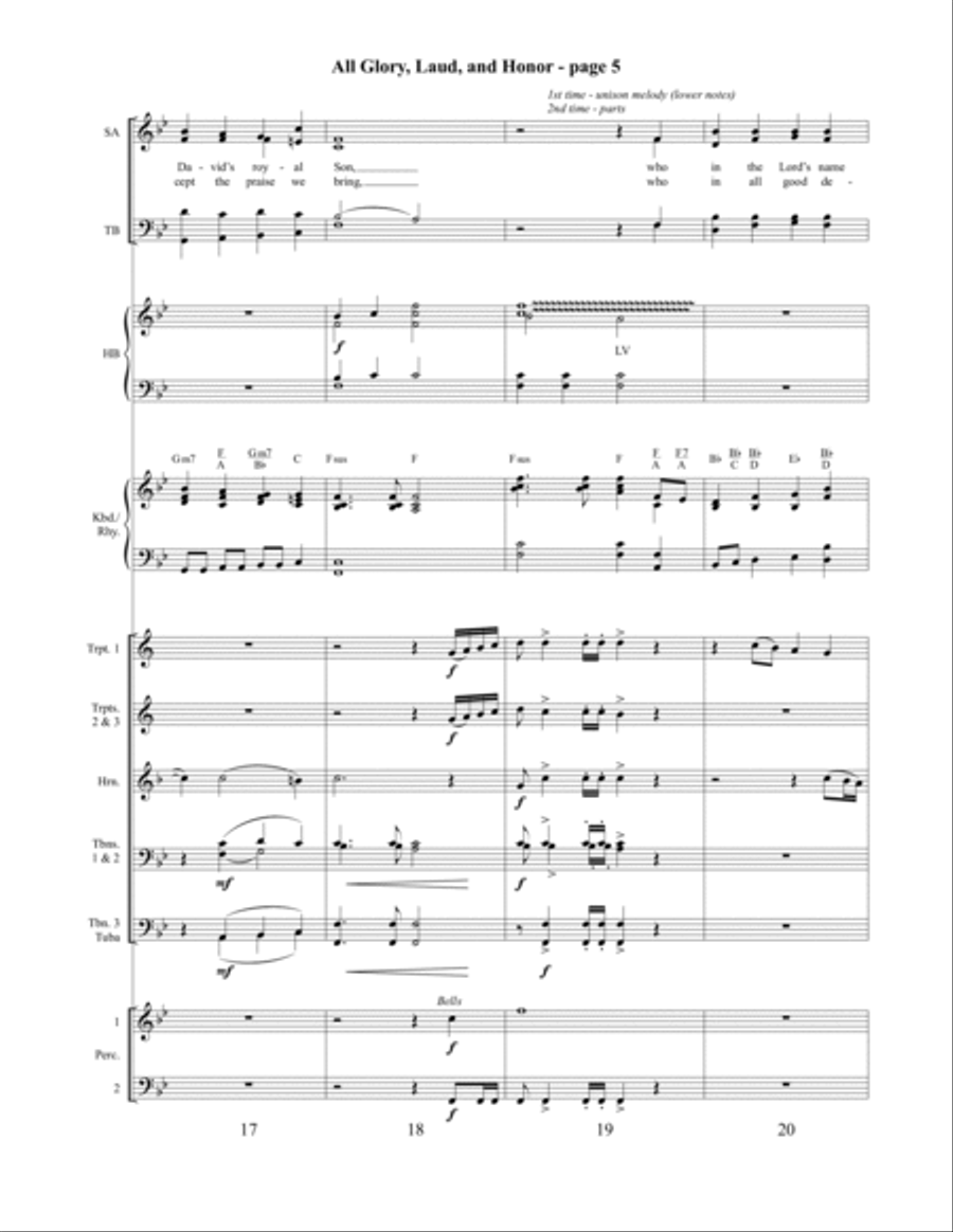 All Glory, Laud, and Honor 4-Part scores gallery preview page 6
