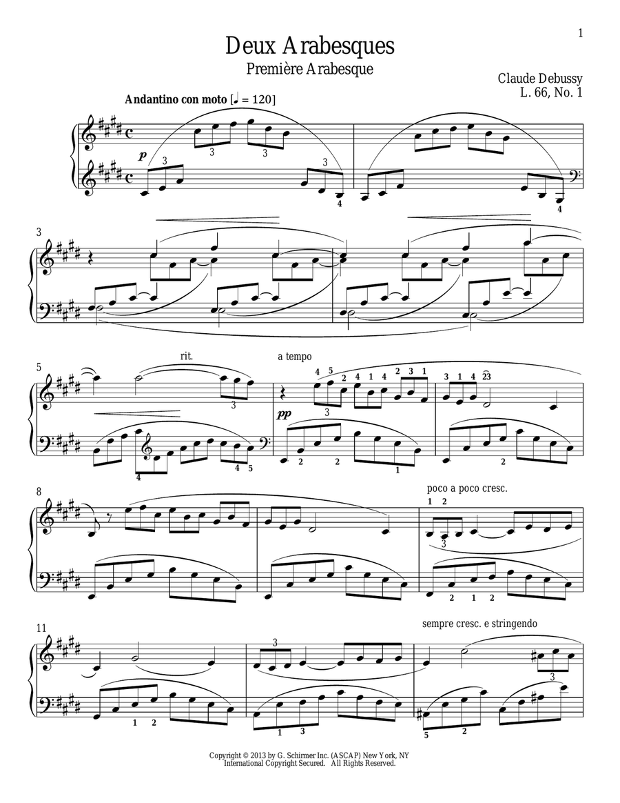 Deux Arabesques Piano Solo scores gallery preview page 1
