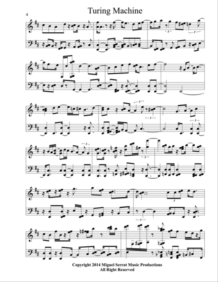 Turing Machine Piano, Vocal, Guitar scores gallery preview page 4