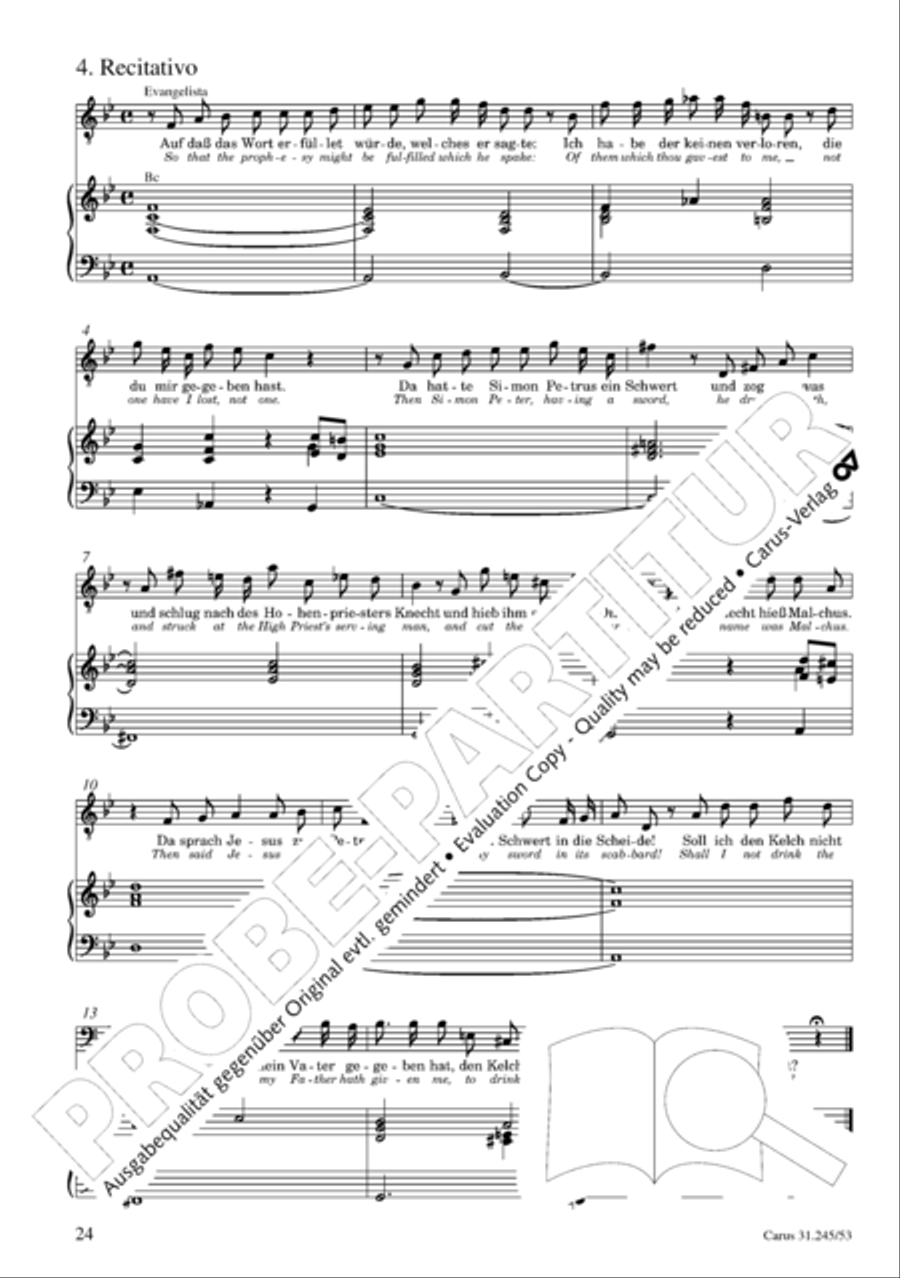 St. John Passion (Johannes-Passion) 4-Part scores gallery preview page 25