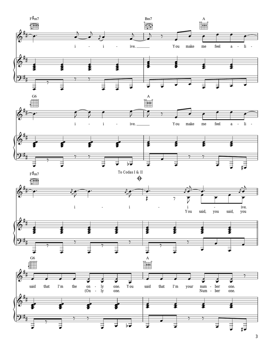 Alive Piano, Vocal, Guitar scores gallery preview page 3