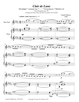 Debussy: Claire de Lune for Bass Flute & Piano