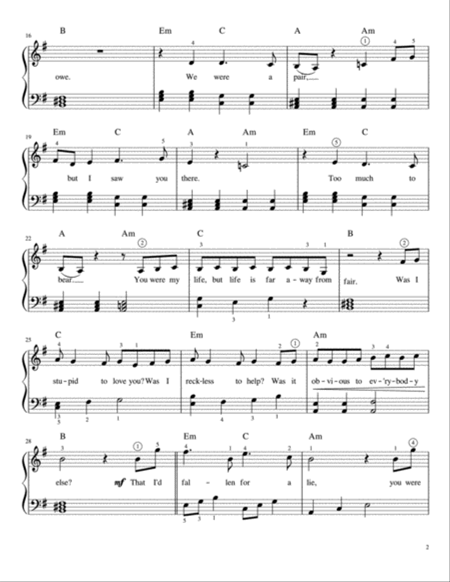 No Time To Die Easy Piano scores gallery preview page 2