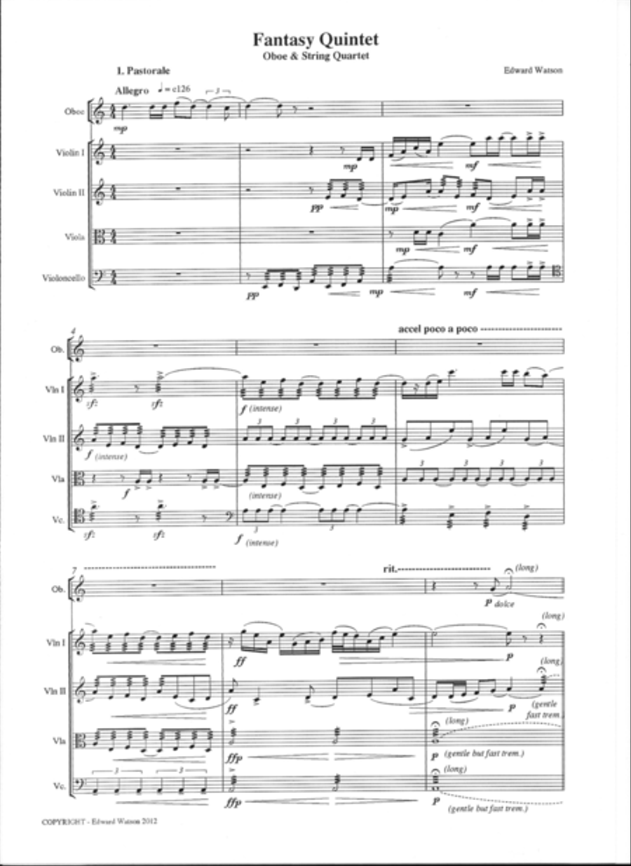 Fantasy Quintet Oboe scores gallery preview page 2