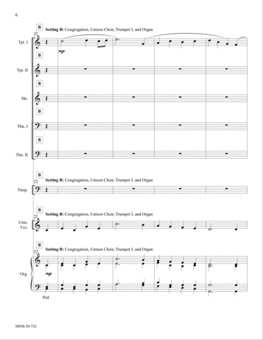 Darwall's 148th A Congregational Hymn Setting for Brass Unison Choir scores gallery preview page 6