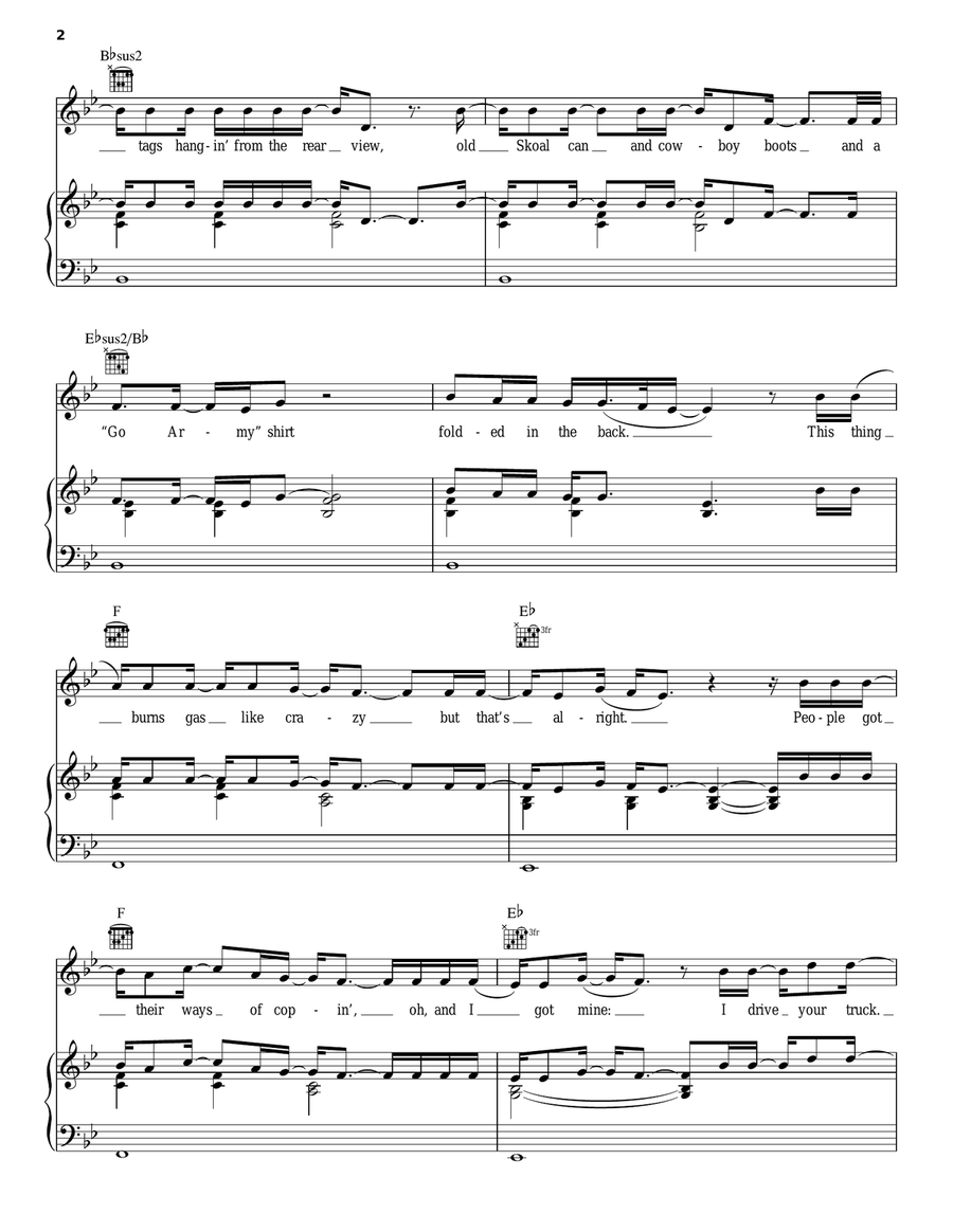 I Drive Your Truck Acoustic Guitar scores gallery preview page 2