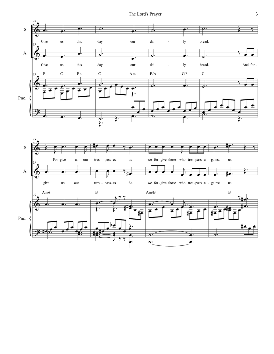 The Lord's Prayer Vocal Duet scores gallery preview page 3