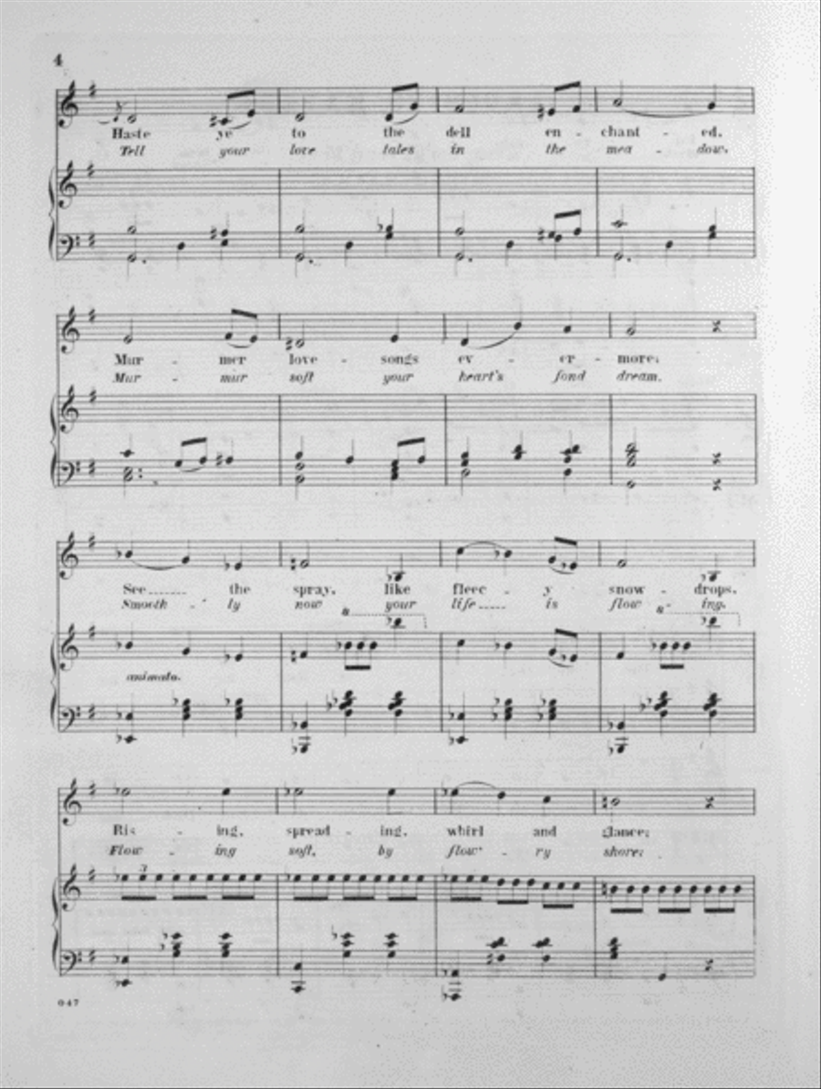 Laughing Water, or, The Enchanted Dell of Minnie-Ha-Ha. Song 4-Part scores gallery preview page 3