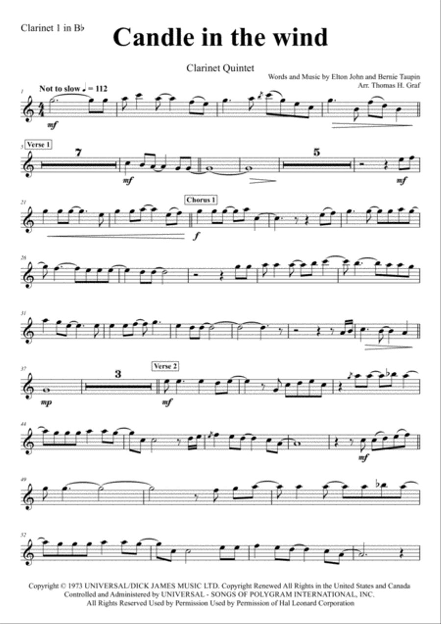 Candle In The Wind Woodwind Ensemble scores gallery preview page 4