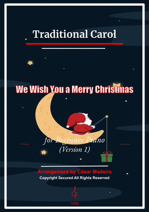 Book cover for We Wish You A Merry Christmas - Easy Piano - W/Chords (Full Score)