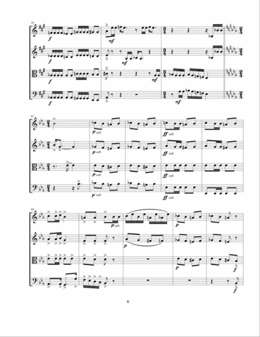 Bohemian Rhapsody String Quartet scores gallery preview page 6