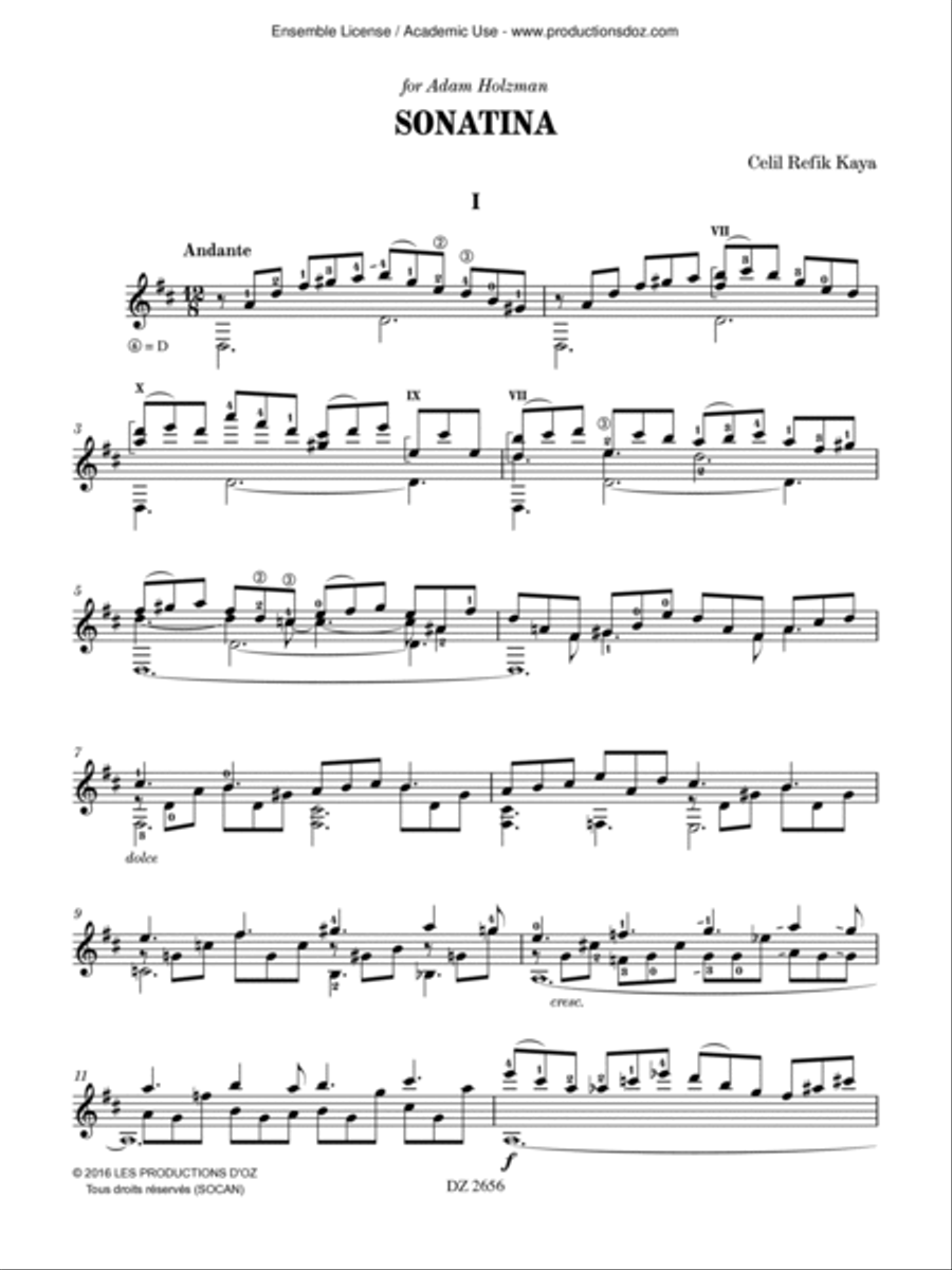 Sonatina Classical Guitar scores gallery preview page 2