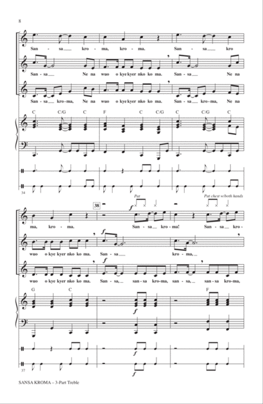 Sansa Kroma (arr. Cristi Cary Miller) 3-Part scores gallery preview page 6