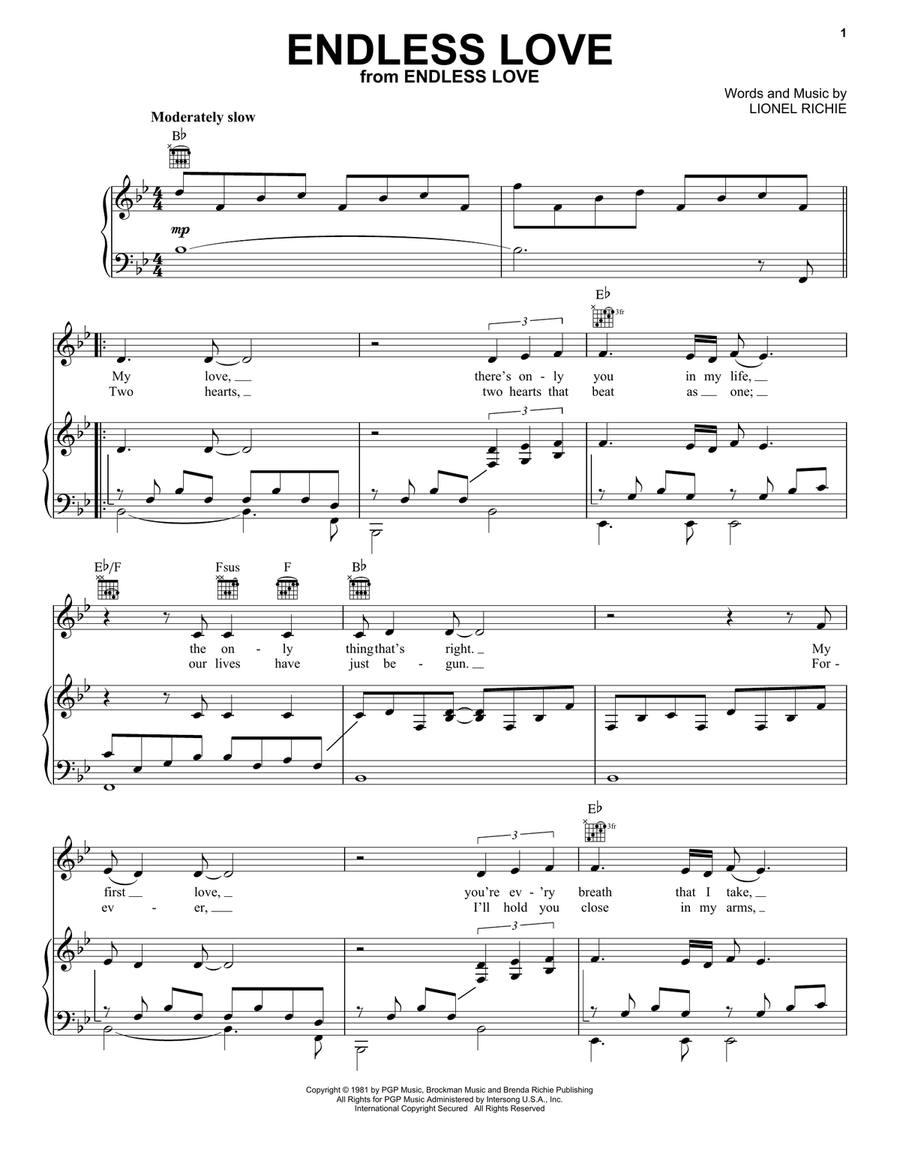 Endless Love Endless Love Acoustic Guitar scores gallery preview page 1