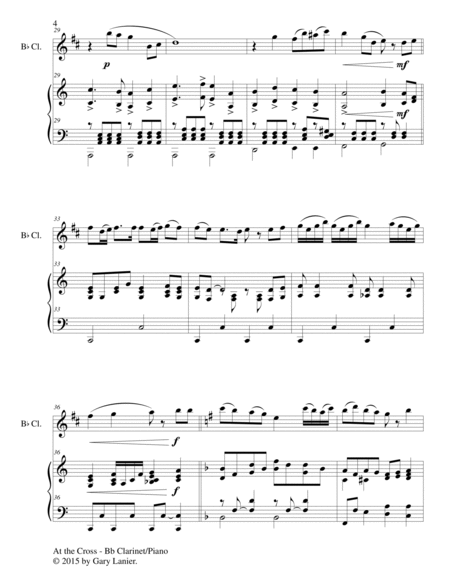 Gary Lanier: 3 HYMNS of THE CROSS, Set II (Duets for Bb Clarinet & Piano) image number null