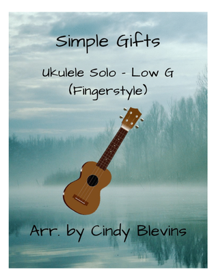 Book cover for Simple Gifts, Ukulele Solo, Fingerstyle, Low G