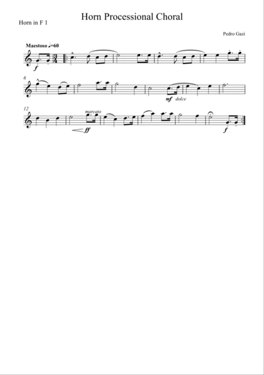 Horn Processional Choral Horn Processional Choral Choir scores gallery preview page 2