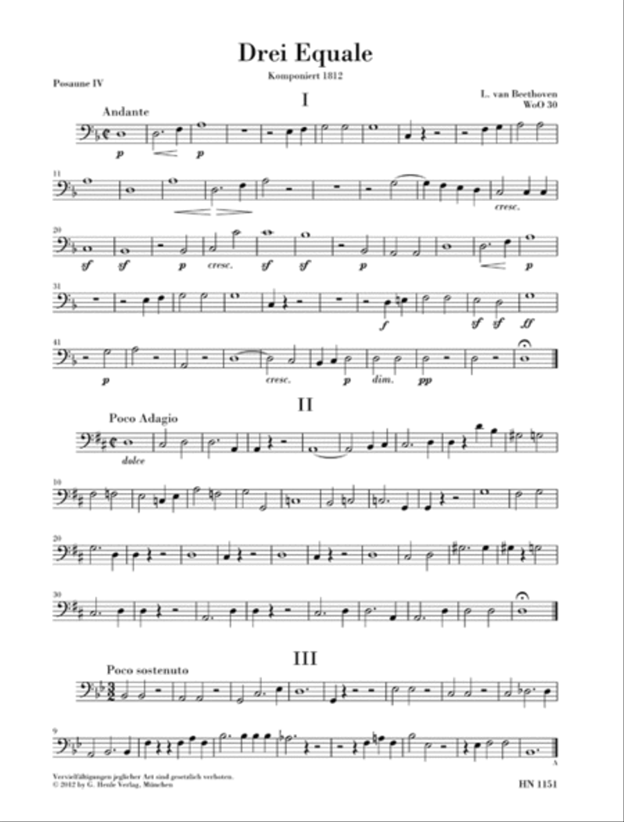 Ludwig van Beethoven – Three Equali, WoO 30 Trombone Quartet scores gallery preview page 6