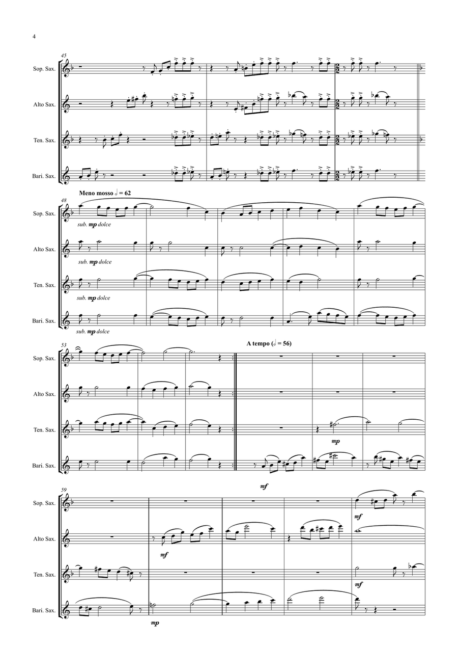 Movement Movement Saxophone Quartet scores gallery preview page 4