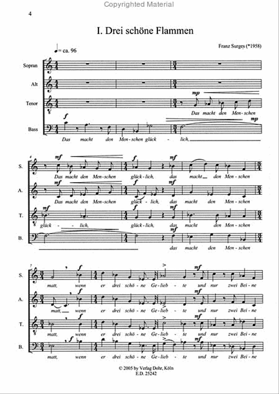 Tief-schürfende Poesie für gemischten Chor a cappella -Fünf Miniaturen auf Texte frei nach Heinrich Heine- 4-Part scores gallery preview page 2