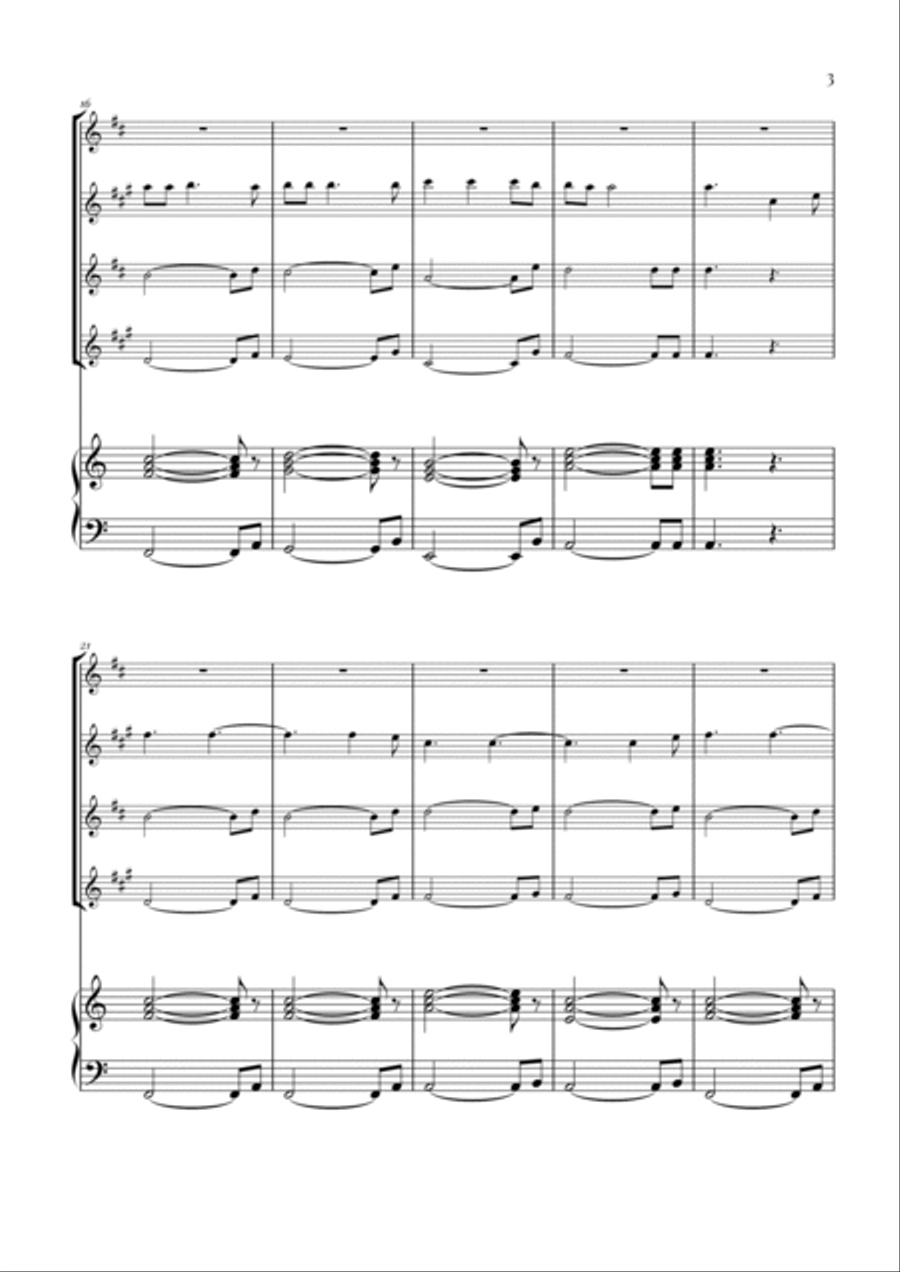 Hallelujah Saxophone Quartet scores gallery preview page 3