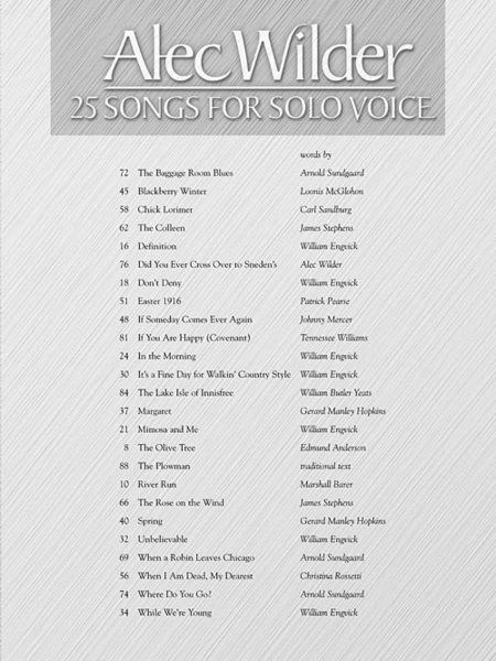 Alec Wilder – 25 Songs for Solo Voice image number null