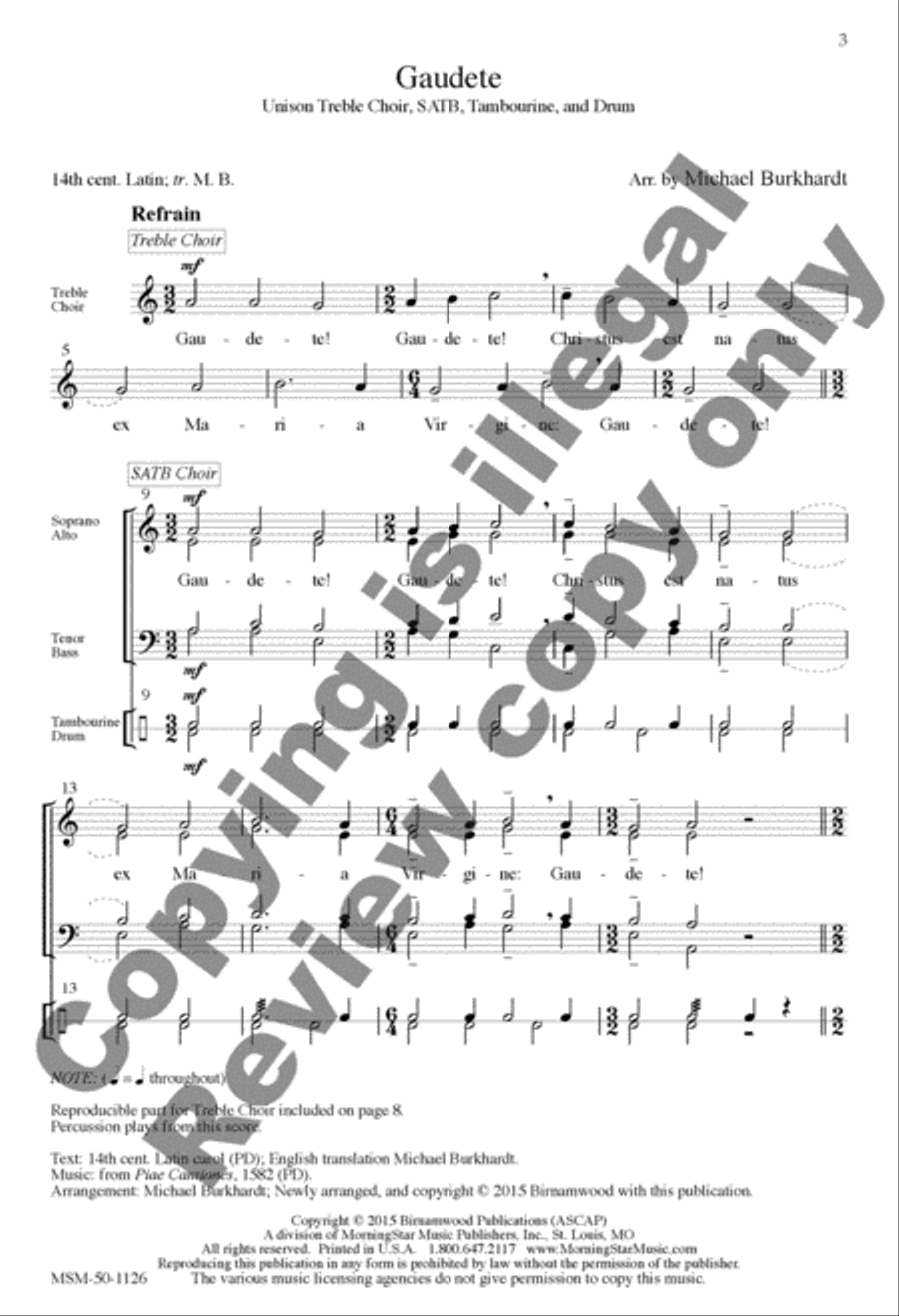 Gaudete 4-Part scores gallery preview page 3