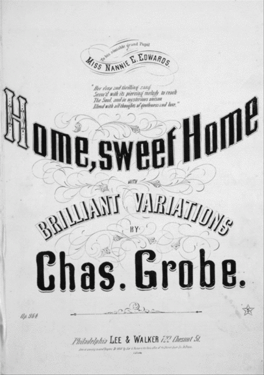 Home, Sweet Home with Brilliant Variations Piano Solo scores gallery preview page 1
