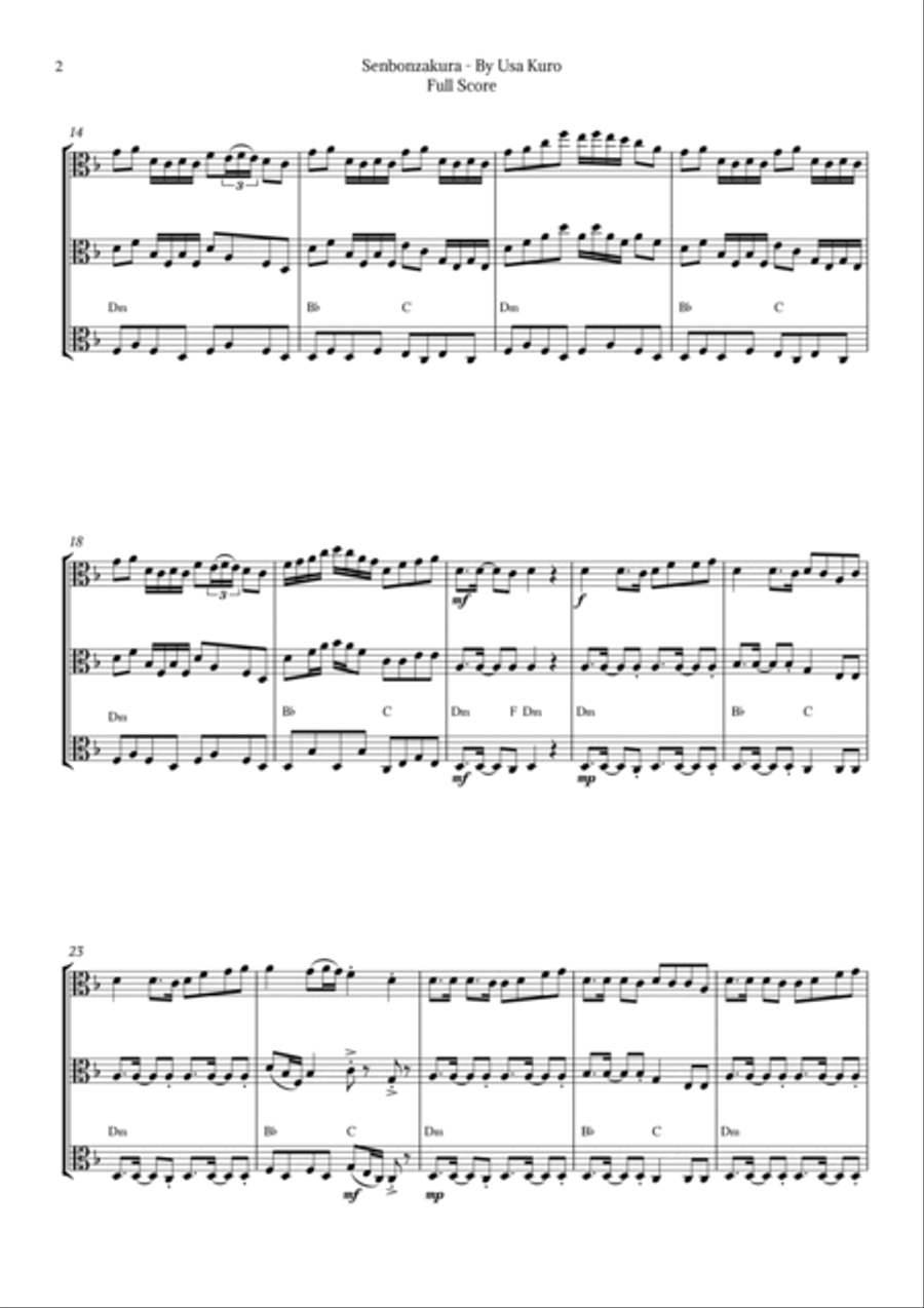 Senbonzakura String Trio scores gallery preview page 2