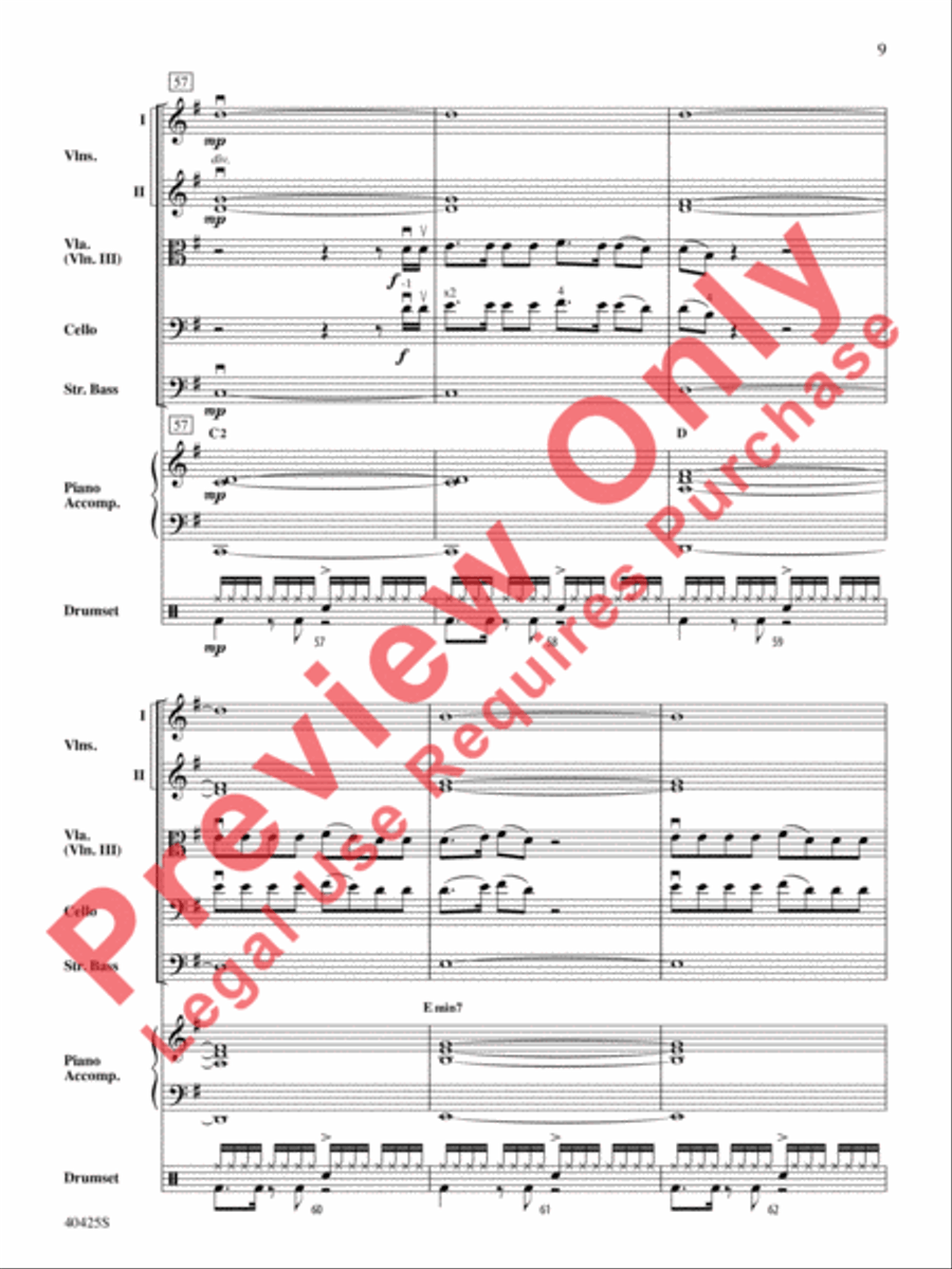 Teenage Dream / Super Bass Mash-Up String Orchestra scores gallery preview page 10