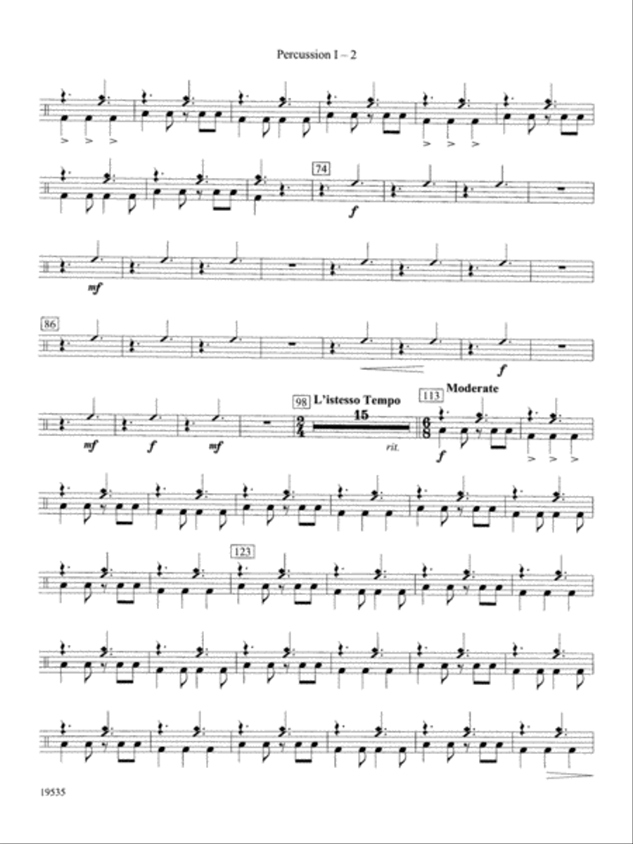 Fantasy on an African-American Spiritual: 1st Percussion Concert Band scores gallery preview page 2