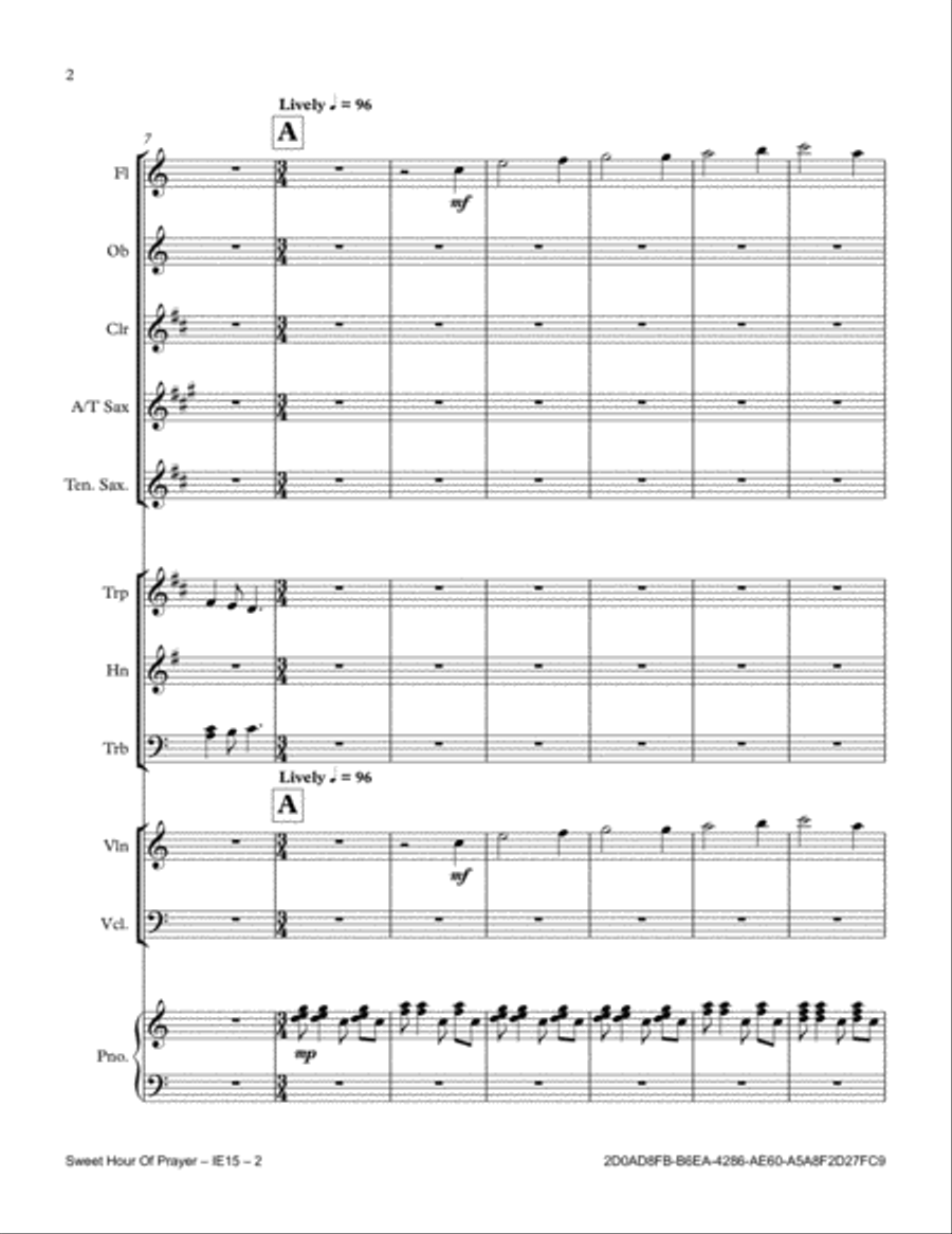 Sweet Hour Of Prayer Full Orchestra scores gallery preview page 2