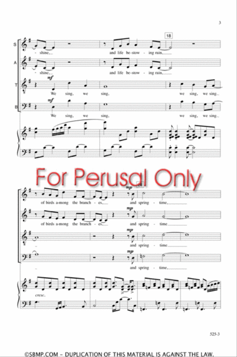 We Sing of Golden Mornings - SATB Octavo 4-Part scores gallery preview page 3