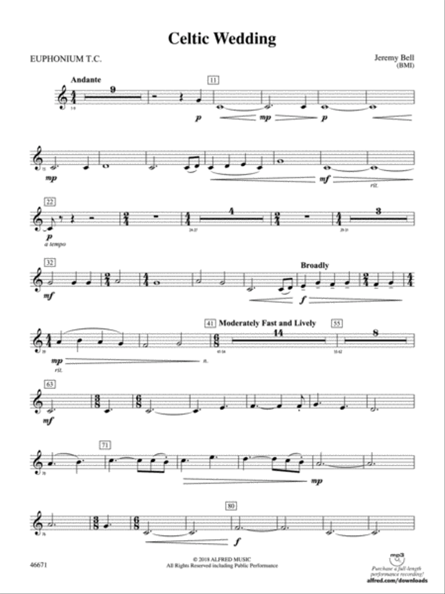 Celtic Wedding: Baritone T.C. Concert Band scores gallery preview page 1