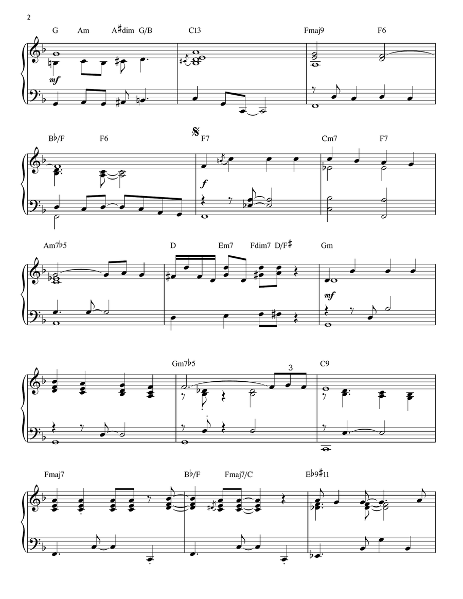 Bye Bye Blackbird [Jazz version] (arr. Brent Edstrom) Piano Solo scores gallery preview page 2