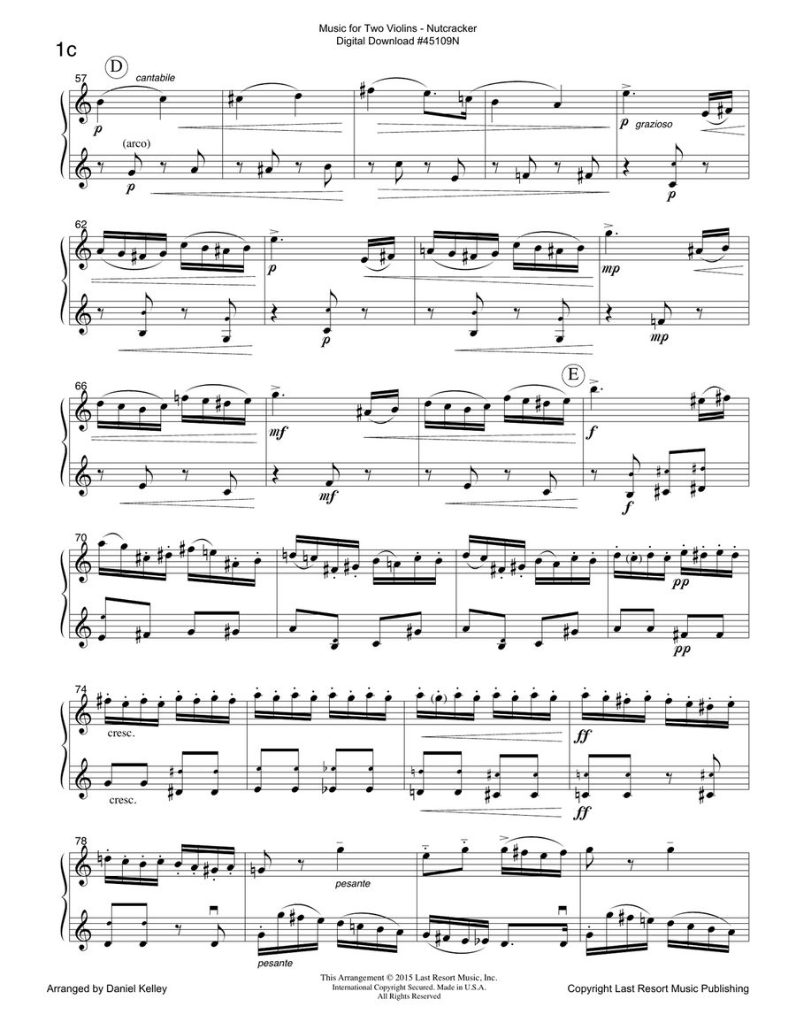 The Nutcracker for Violin Duet - Music for Two Violins String Orchestra scores gallery preview page 4