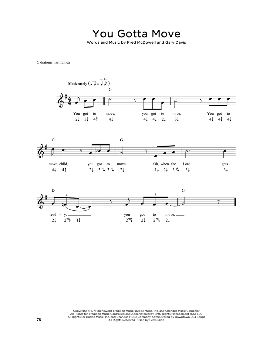 You Gotta Move Harmonica scores gallery preview page 1