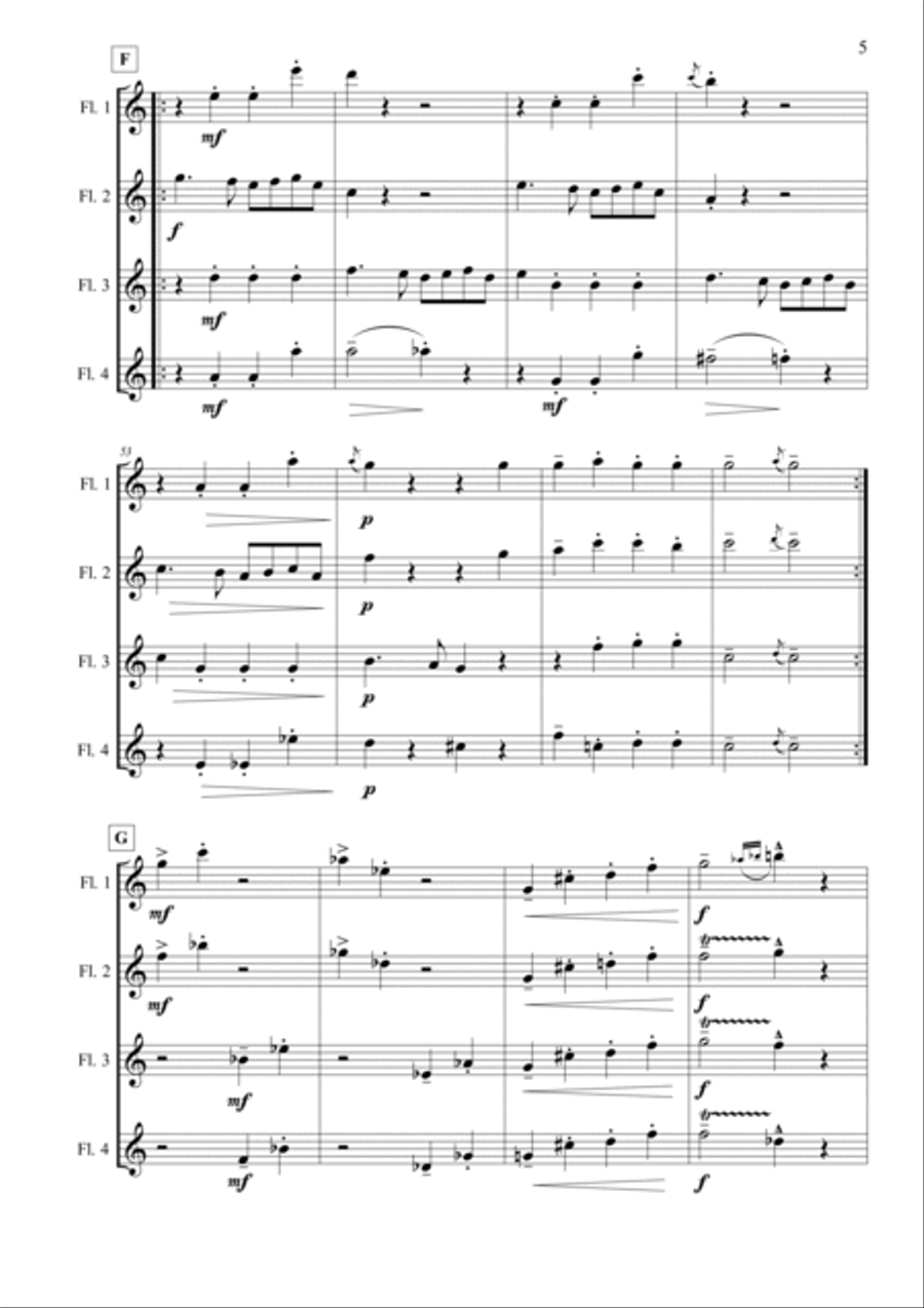 Ding Dong Merrily on High Woodwind Quartet scores gallery preview page 6