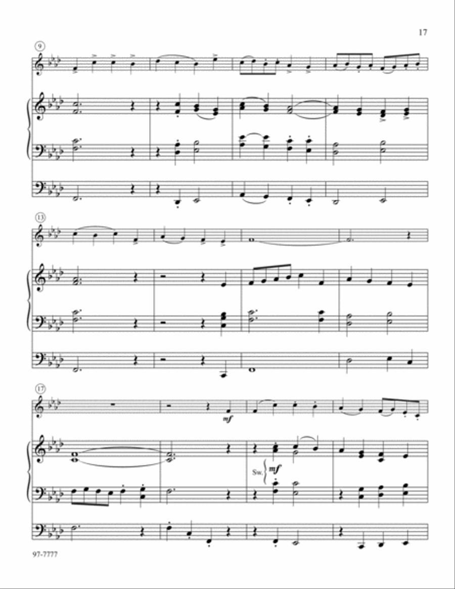 Repeat the Sounding Joy: Five Christmas Tunes for Trumpet and Organ Trumpet scores gallery preview page 7