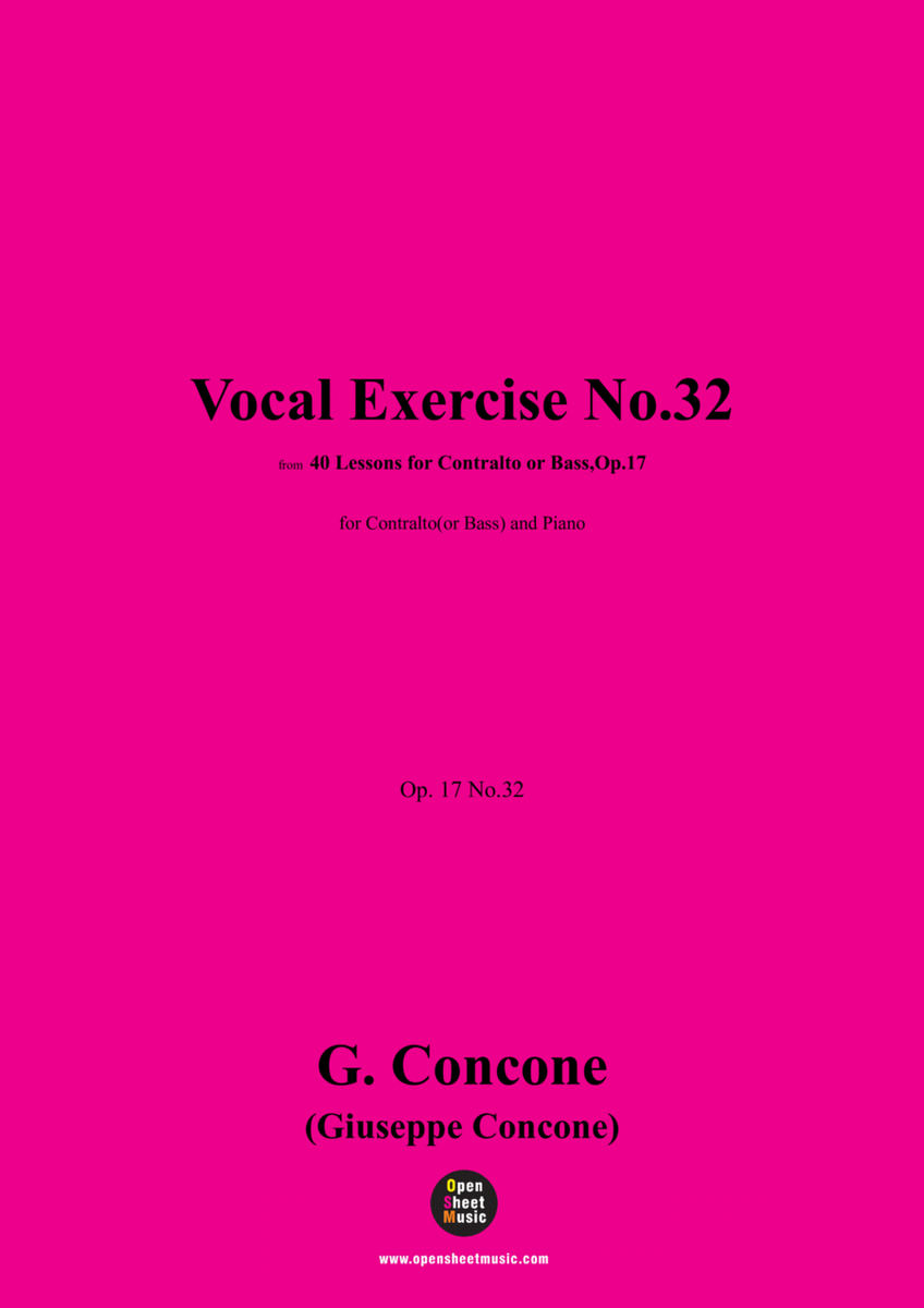 G. Concone-Vocal Exercise No.32,for Contralto(or Bass) and Piano image number null