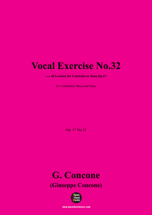 G. Concone-Vocal Exercise No.32,for Contralto(or Bass) and Piano