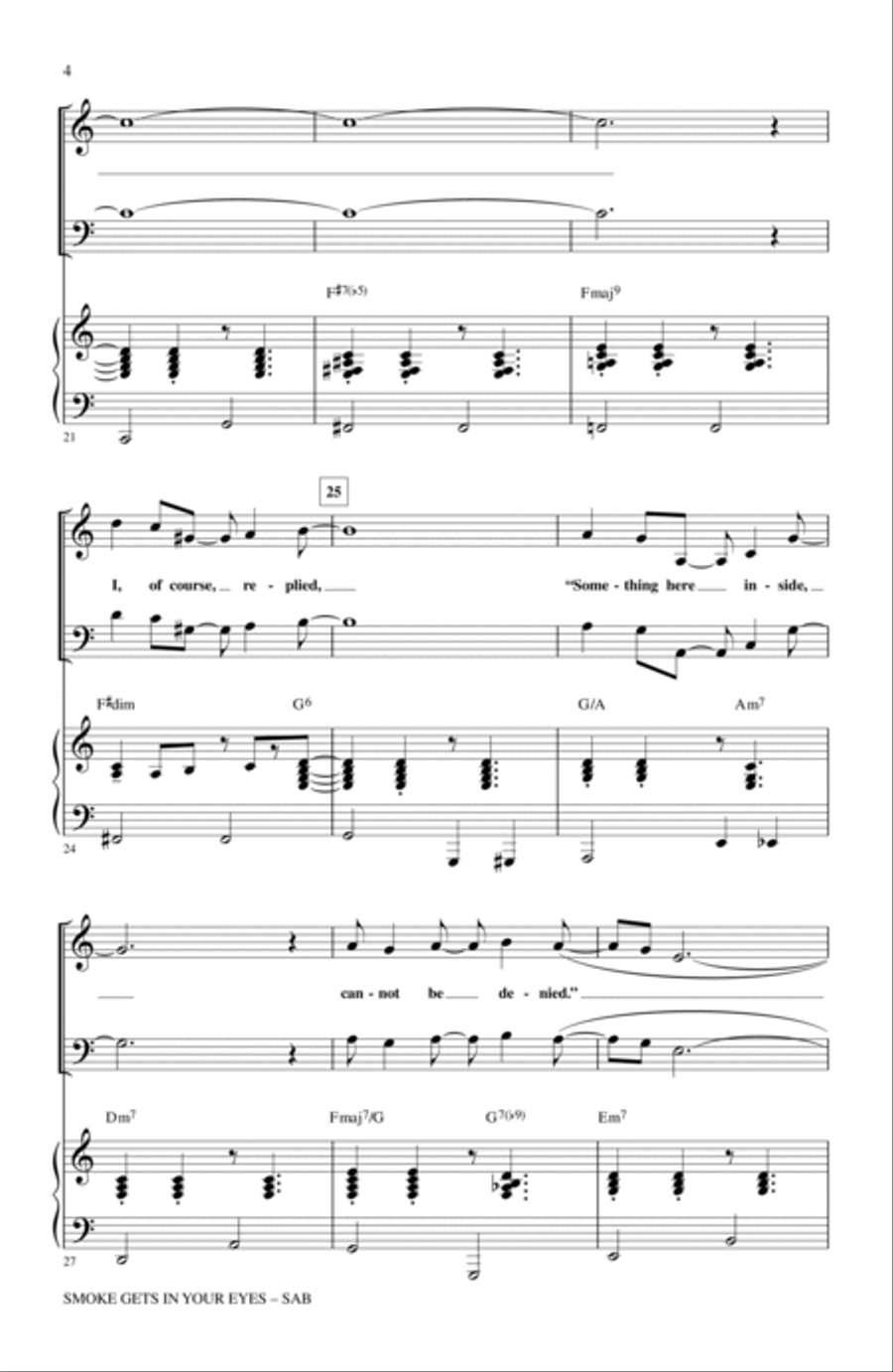 Smoke Gets In Your Eyes (arr. Kirby Shaw) 3-Part scores gallery preview page 3