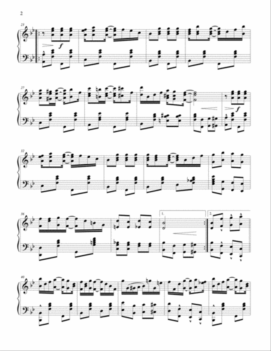 Sunflower Slow Drag - Joplin Easy Piano scores gallery preview page 2