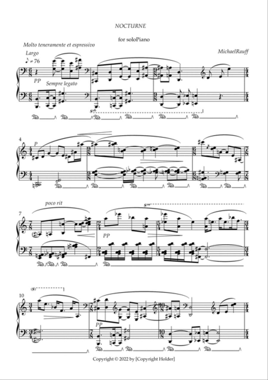 Nocturne for piano 2015 Nocturne for piano 2015 Piano scores gallery preview page 3
