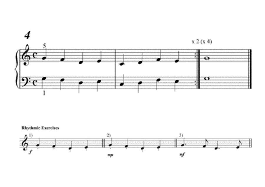 Preparatory Exercises for all piano beginners Piano Method scores gallery preview page 6