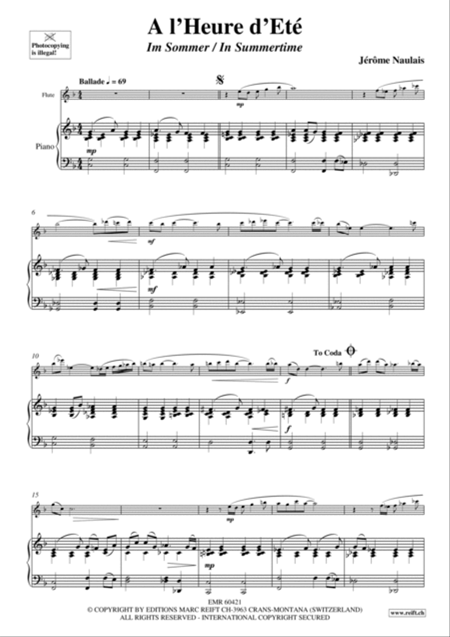 A l'Heure d'Ete Flute Solo scores gallery preview page 4