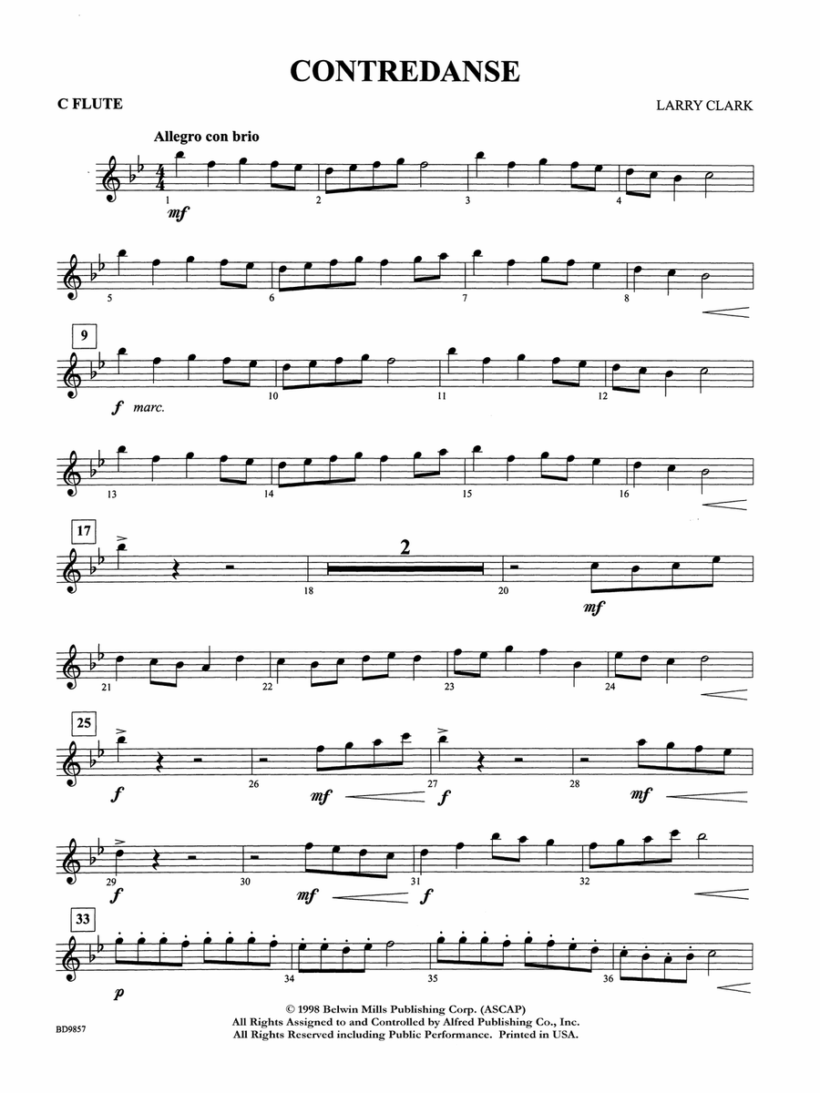 Contredanse: Flute
