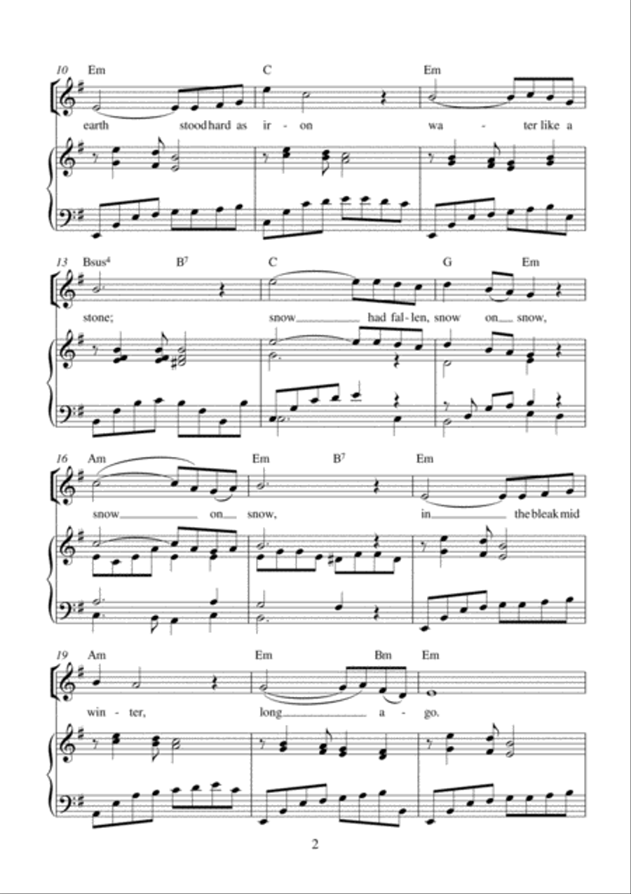 In the Bleak Midwinter 4-Part scores gallery preview page 4