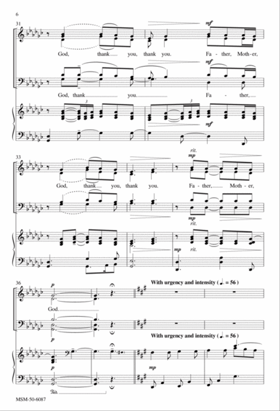 Maya's Prayer for Peace (Downloadable) 4-Part scores gallery preview page 6