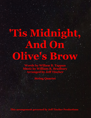 Book cover for 'Tis Midnight, And On Olive's Brow